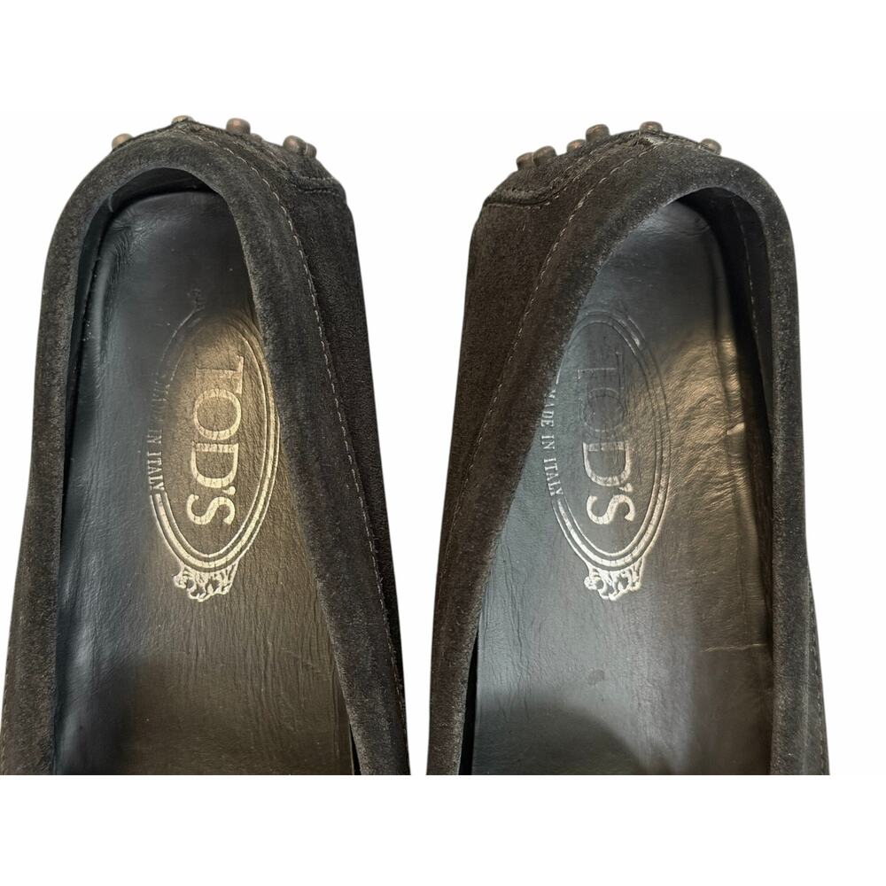 Tod's Women's Balck Suede Rhinestone Driving Shoes sz 40/ 9 - Picture 6 of 9